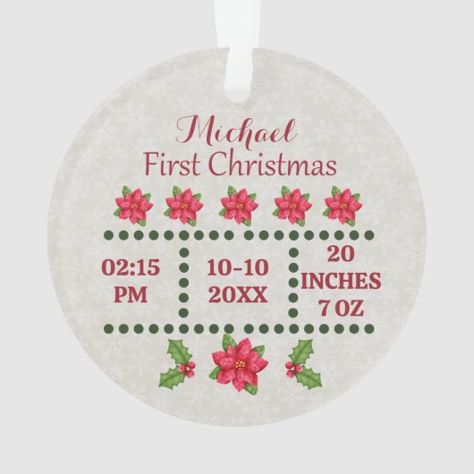 Nouvel état de naissance de bébé Noël, Faire-part (dos)