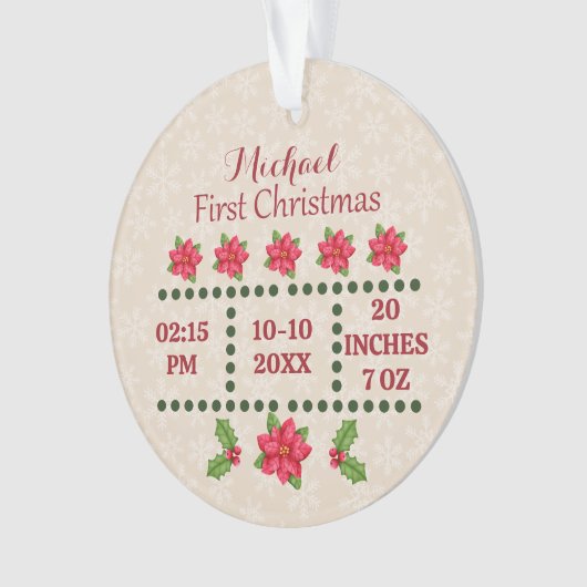 Nouvel état de naissance de bébé Noël, Faire-part  (devant)