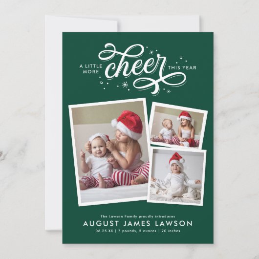 Nouvel Faire-part de naissance de Noël pour bébé (Devant)