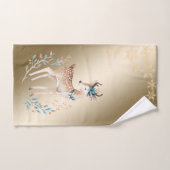 Nouvel hiver Rinder d'aquarelle, Snowflakes (Serviette à main)
