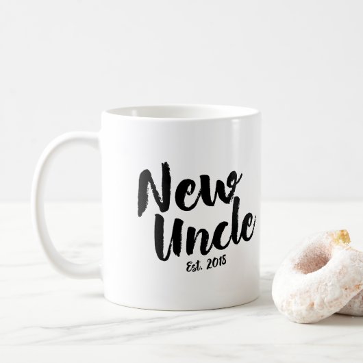 Nouvel oncle Est. 2018, futur oncle Gift Mug (Avec donut)