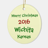 NOUVEL ORNEMENT 2016 DE JOYEUX NOËL DE WICHITA LE (Gauche)