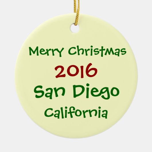 NOUVEL ORNEMENT 2016 de NOËL de San Diego la (Devant)