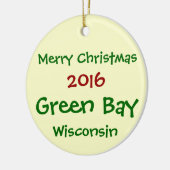 NOUVEL ORNEMENT 2016 DE NOËL DU WISCONSIN DE GREEN (Gauche)