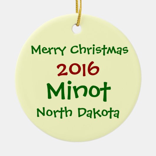NOUVEL ORNEMENT DE NOËL DE 2016 MINOT LE DAKOTA DU (Devant)
