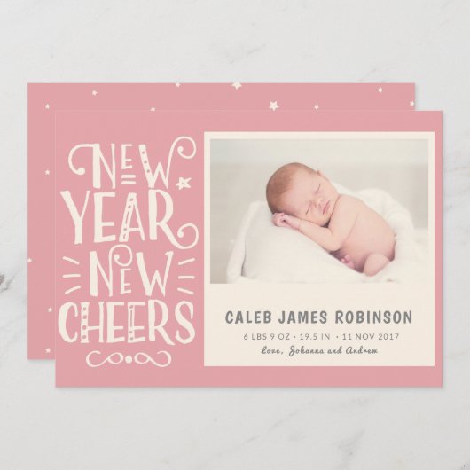 Nouvelle acclamation et faire-part de naissance de (Devant / Derrière)