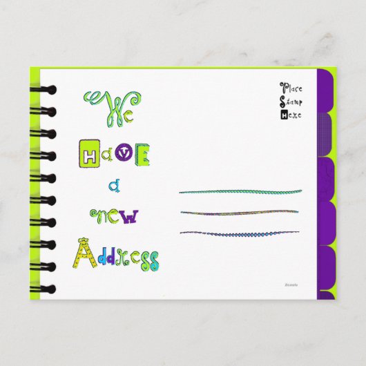 Nouvelle adresse Carte postale 'P-T' (Devant)