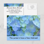 Nouvelle adresse cartes postales Annonces Bleu (Devant / Derrière)