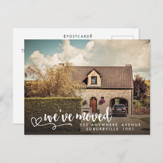 Nouvelle Adresse Déménagement Maison Photo Carte P (Devant / Derrière)