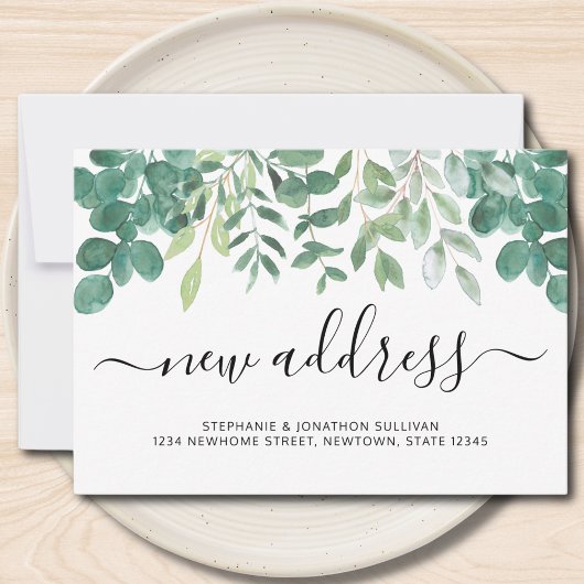 Nouvelle adresse Eucalyptus Faire-part de verdure