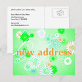 nouvelle adresse faire-part : fleurs rétro (Devant / Derrière)