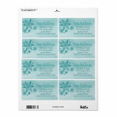Nouvelle adresse flocon de neige Étiquette de adre (Feuille entière)