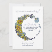 Nouvelle adresse Floral Wreath Moving Faire-part (Devant)