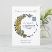 Nouvelle adresse Floral Wreath Moving Faire-part (Debout devant)