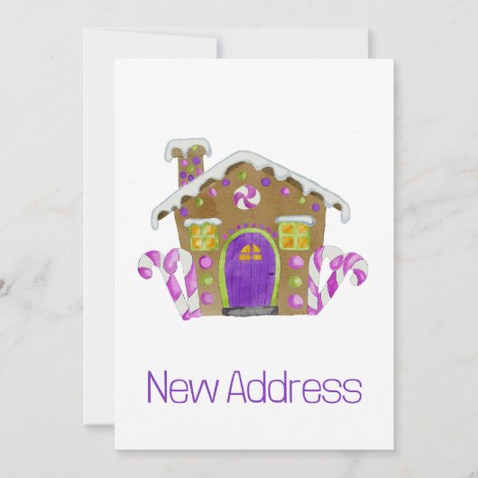 Nouvelle adresse Gingerbread House Invitation (Devant)