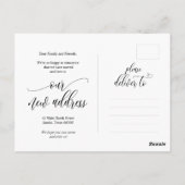 Nouvelle adresse résidentielle, carte postale Fair (Dos)