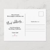 Nouvelle adresse résidentielle, Carte postale Fair (Dos)