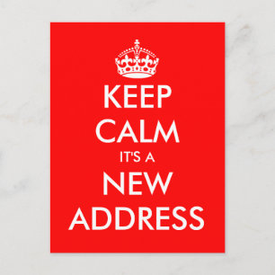 Nouvelle adresse restez calme déménagement cartes
