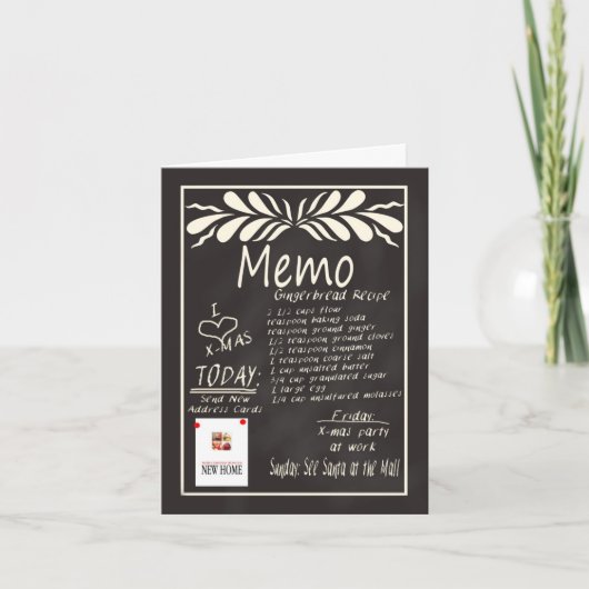 Nouvelle adresse Tableau noir - Carte de Noël (Devant)