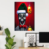 Nouvelle aide du Père Noël | AI Art Poster (Bureau à domicile)