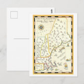 Nouvelle Angleterre Été Jouer Terre Carte Vintage (Devant / Derrière)