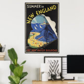 Nouvelle-Angleterre Poster Vintage voyage Annonces (Bureau à domicile)