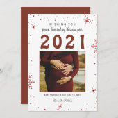 nouvelle année 2021 bébé faire-part flocon de neig (Devant / Derrière)