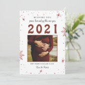 nouvelle année 2021 bébé faire-part flocon de neig (Debout devant)