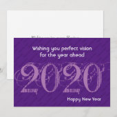 NOUVELLE ANNÉE 20:20 Vision Carte de voeux PURPLE  (Devant / Derrière)