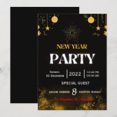 nouvelle année carte d'invitation personnalisée (Devant / Derrière)