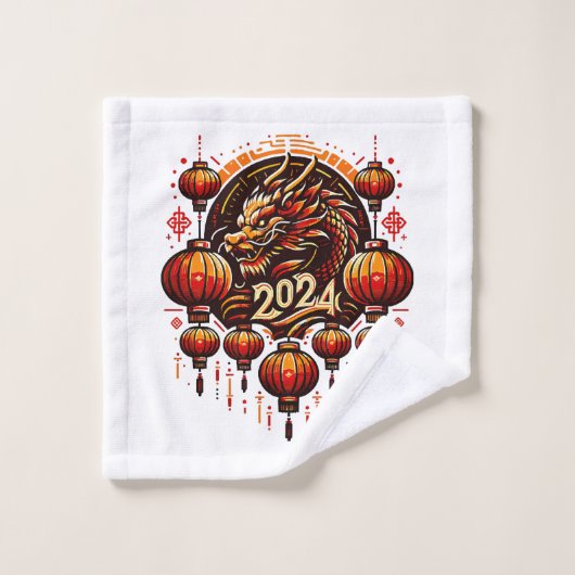 nouvelle année chinoise 2024 (Gant de toilette)