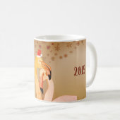 Nouvelle Année, Mug Oiseaux Flamant Rose (Devant droit)