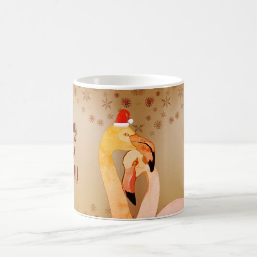 Nouvelle Année, Mug Oiseaux Flamant Rose (Centre)
