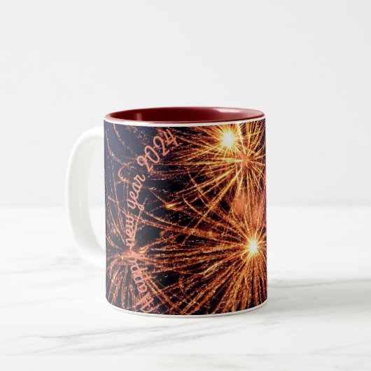Nouvelle année Mugs 2024 couleur rose (Devant gauche)