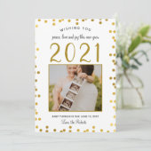 nouvelle année / Noël bébé faire-part or (Debout devant)