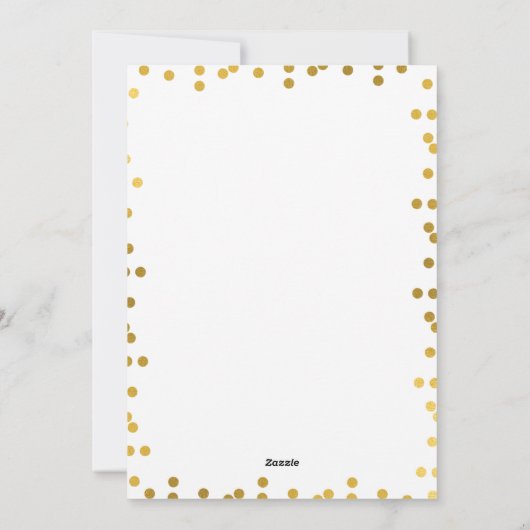 nouvelle année / Noël bébé faire-part or (Dos)