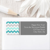 Nouvelle année Retour Adresse Étiquettes Gris Bleu (En situation)