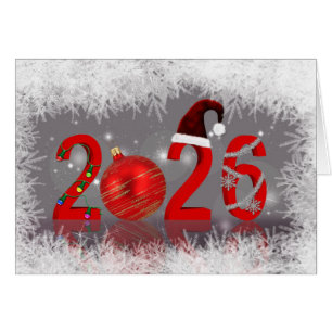 Nouvelle Année Rouge Festive 2026 Joyeux Noël