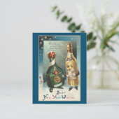 NOUVELLE ANNÉE VINTAGE MEILLEURE VOLONTÉ CARTE POS (Debout devant)