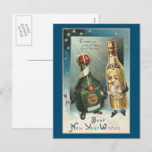 NOUVELLE ANNÉE VINTAGE MEILLEURE VOLONTÉ CARTE POS (Devant / Derrière)