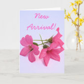 Nouvelle arrivée bébé fille rose fleurie carte de  (Fleur jaune)