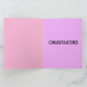 NOUVELLE BÉBÉ FÉLICITATIONS CARTE ROSE (Intérieur)