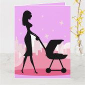 NOUVELLE BÉBÉ FÉLICITATIONS CARTE ROSE (Fleur jaune)