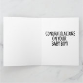 NOUVELLE BÉBÉ GARÇON Félicitations Carte de voeux (Intérieur)