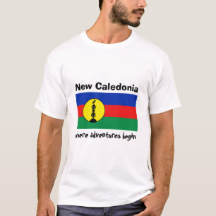 Nouvelle-Calédonie Drapeau + Carte + Texte T-Shirt
