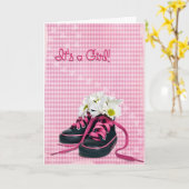 Nouvelle carte Basket fille bébé (Fleur jaune)