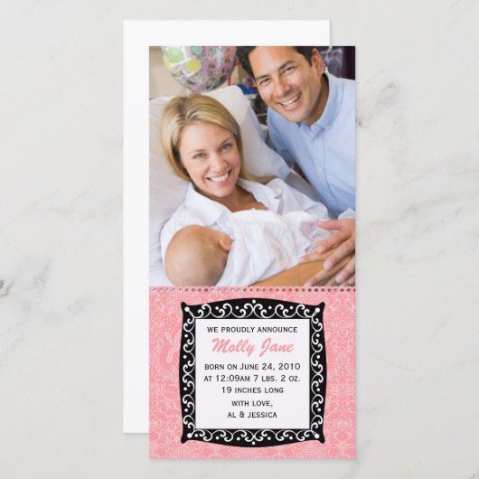 Nouvelle carte bébé (Devant / Derrière)