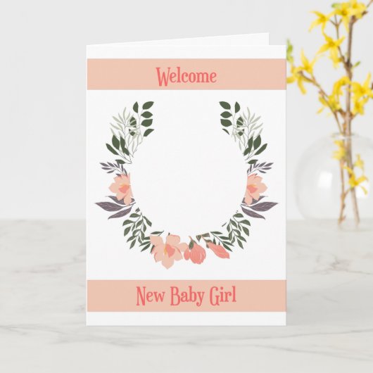 Nouvelle Carte Bébé Fille, Ajouter Votre Propre Ph (Fleur jaune)