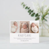 Nouvelle carte bébé moderne photo faire-part de na (Debout devant)