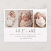 Nouvelle carte bébé moderne photo faire-part de na (Devant)